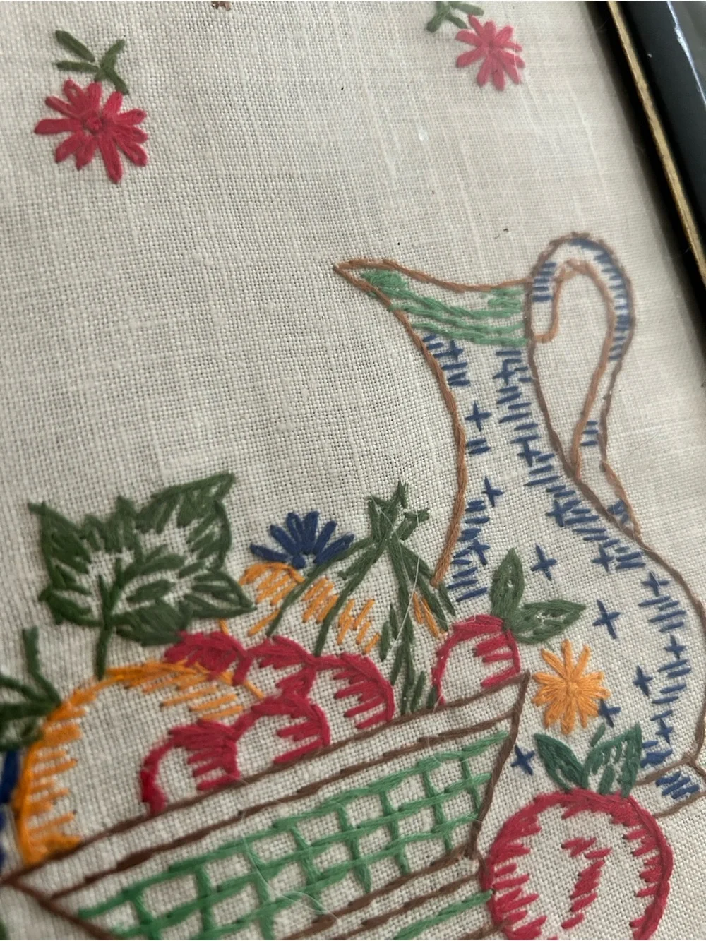 Hand-Embroidered Kitchen Wall Art - Multicolor